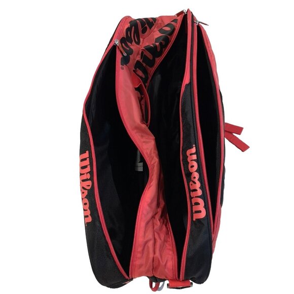 Wilson K Factor Tennis Racket Bag Red and Black Thermal Triple Entry LIKE NEW - Picture 6 of 6